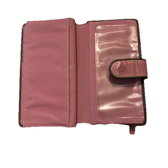 Fossil Vintage Leather Purple Patchwork Floral Wallet Sz Medium - Picture 4 of 4